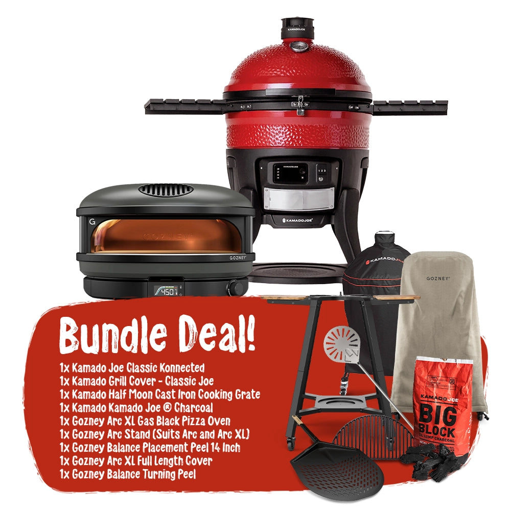 Kamado Joe Classic Konnected + Gozney Arc XL Gas Black Pizza Oven Package Deal
