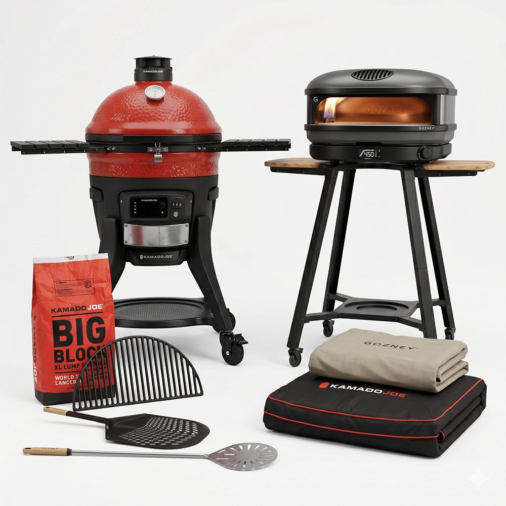 Kamado Joe Classic Konnected + Gozney Arc XL Gas Black Pizza Oven Package Deal