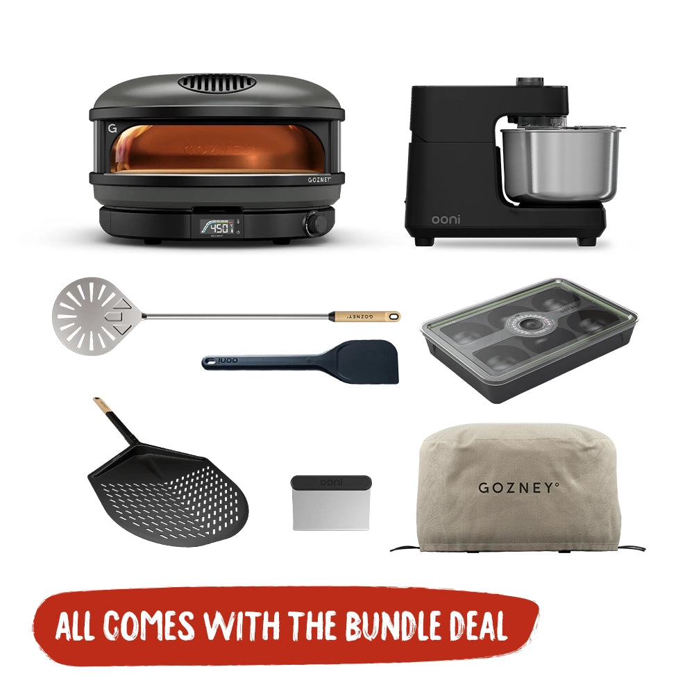 Gozney Arc XL Gas Black Pizza Oven and Ooni Halo Core Mixer Foundry Black Bundle