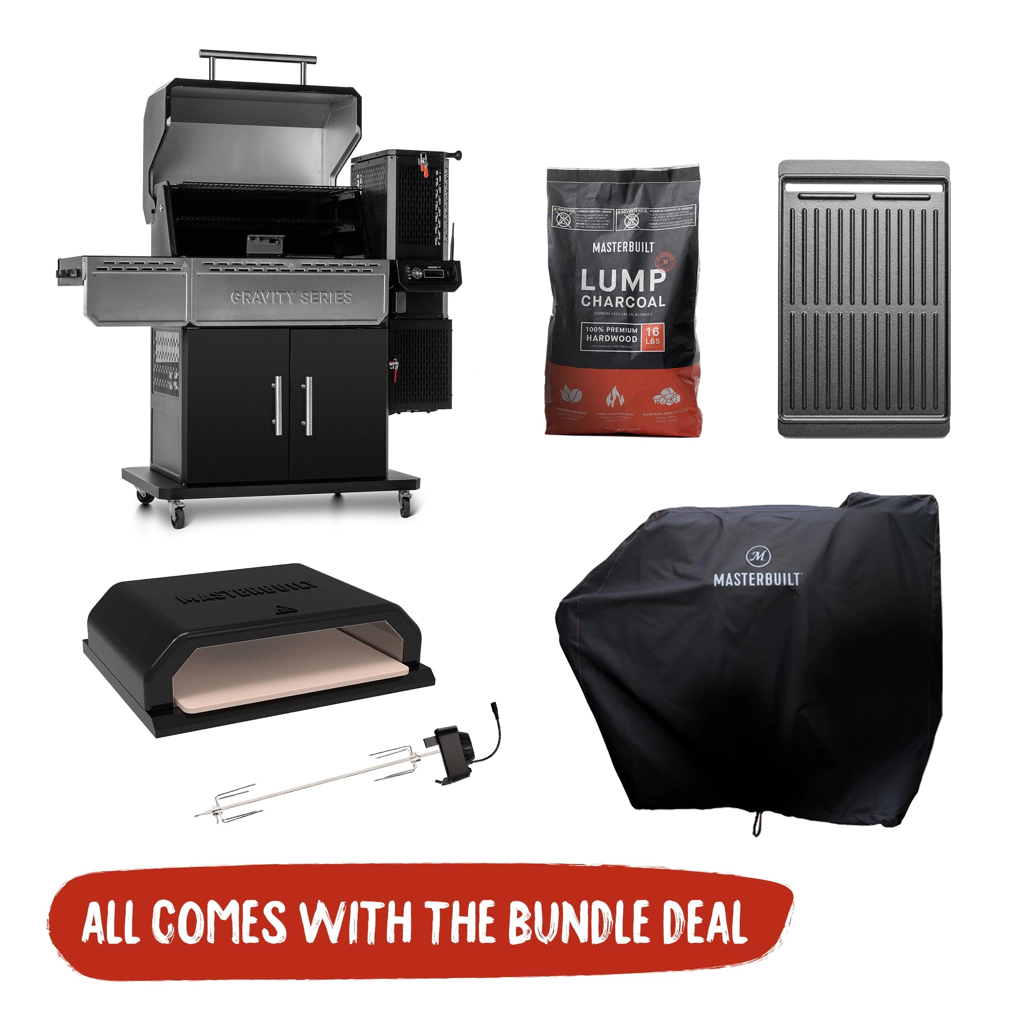 Masterbuilt Gravity Series 1150 Digital Charcoal BBQ + Smoker - Bundle