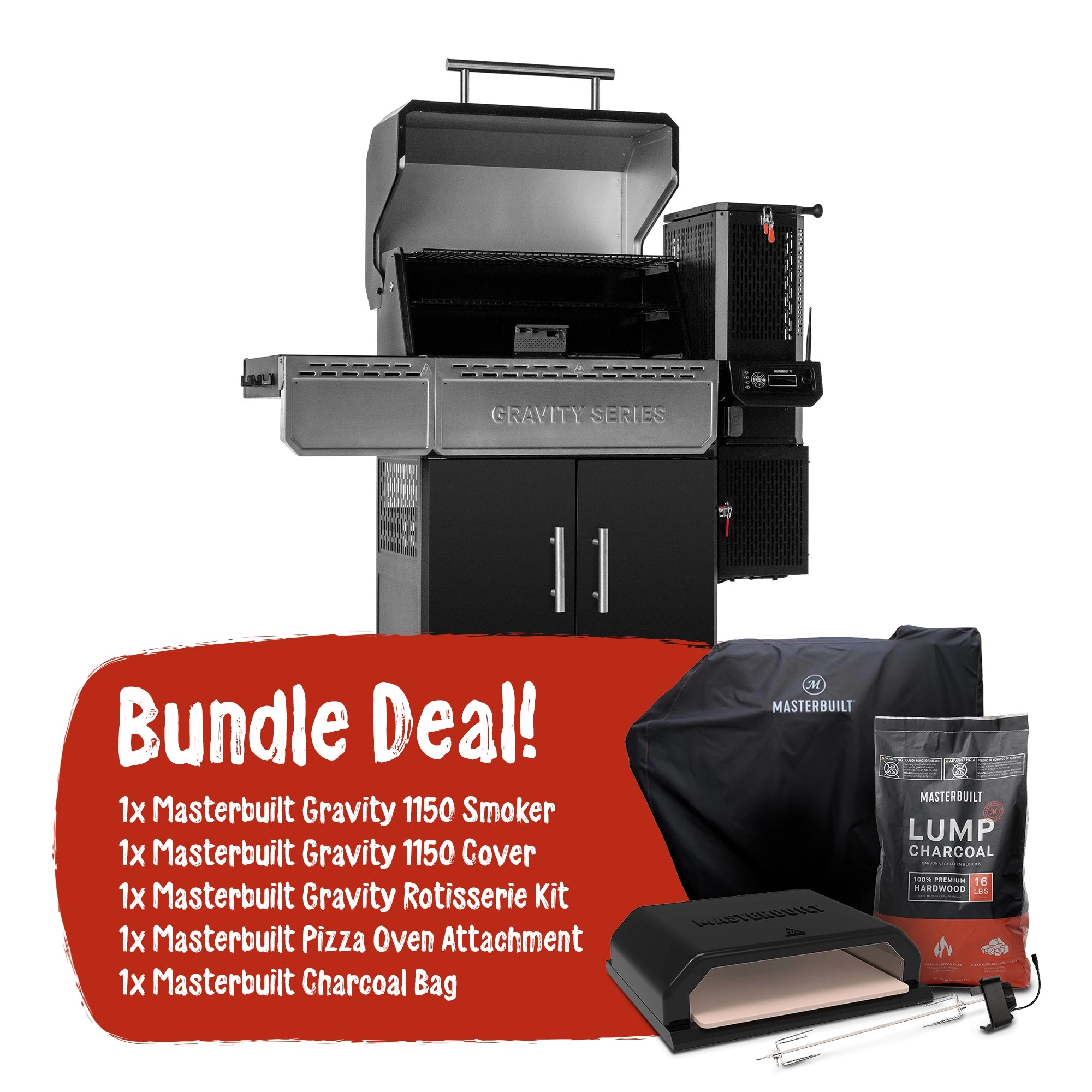 Masterbuilt Gravity Series 1150 Digital Charcoal BBQ + Smoker - Bundle