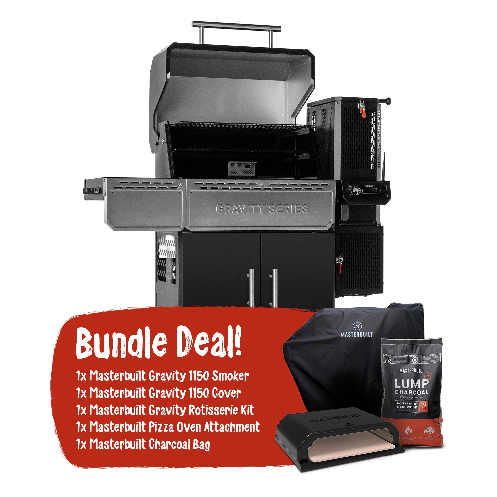 Masterbuilt Gravity Series 1150 Digital Charcoal BBQ + Smoker - Bundle