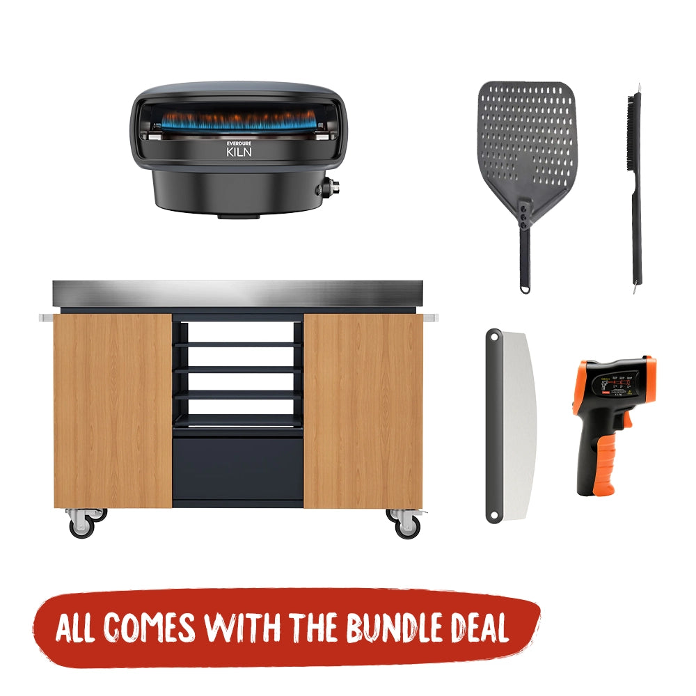 Everdure Kiln 2 LPG Pizza Oven and Preparation Table Party Bundle