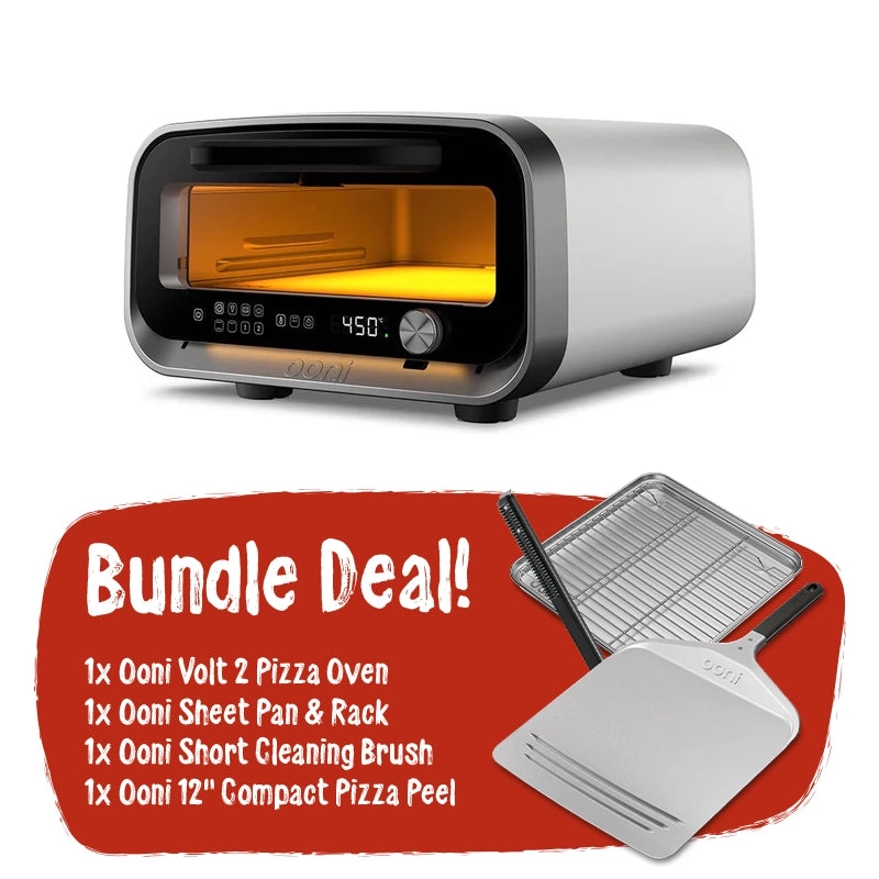 Ooni Volt 2 Pizza Oven Essential Bundle - Polar White