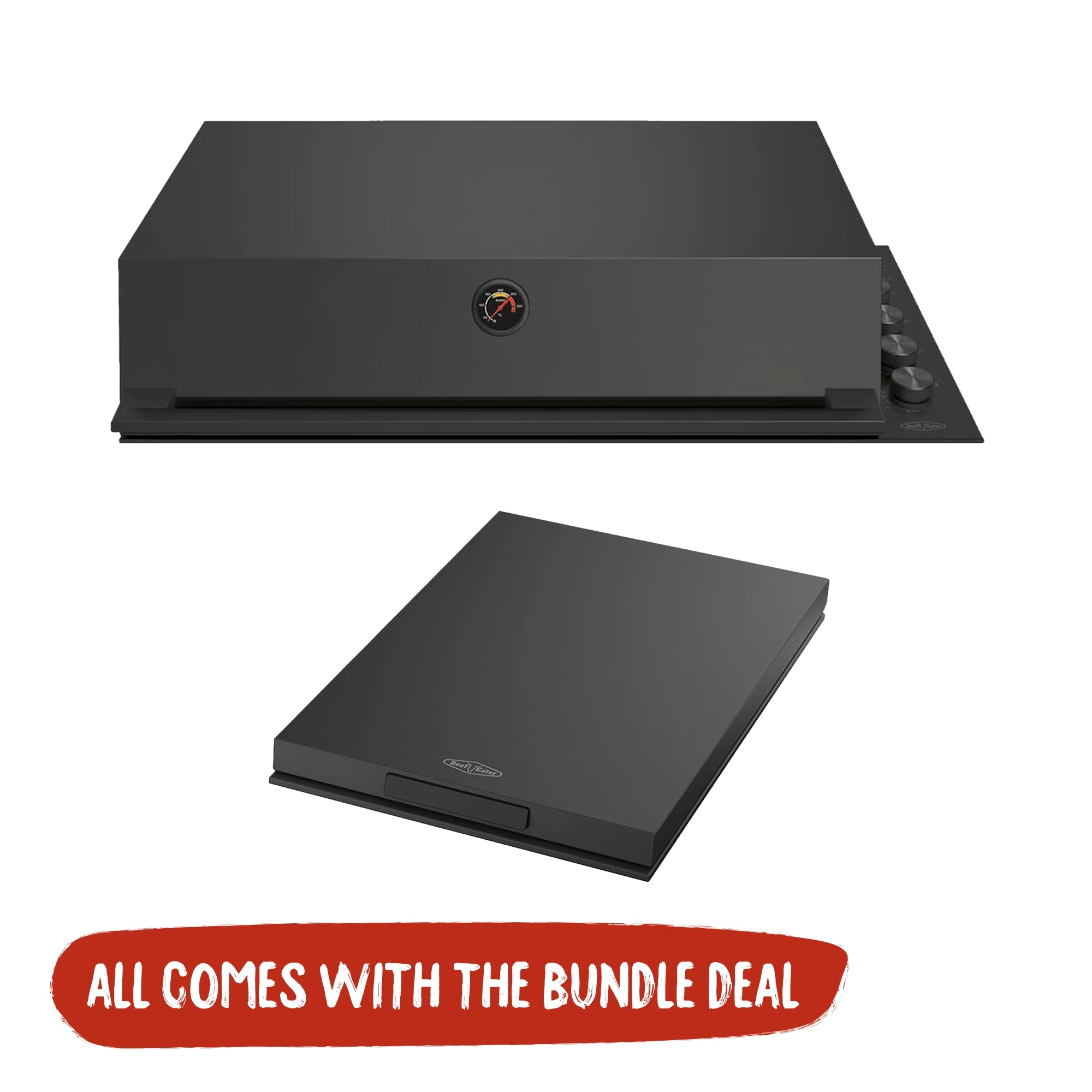 Beefeater Proline 6 Burner BBQ with Hood and Side Burner with COLORBOND Steel Monument Finish - Bundle Deal