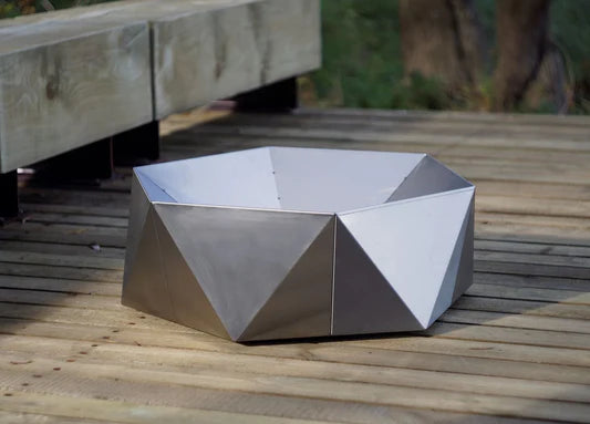 Alfred Riess Šešiakampis Stainless Steel Fire Pit