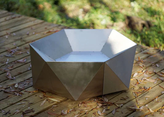 Alfred Riess Šešiakampis Stainless Steel Fire Pit