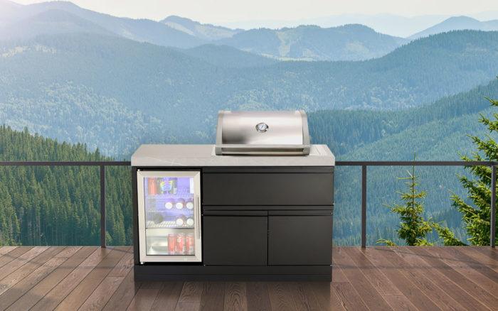 Clearance Sale - Crossray Mini Outdoor Kitchen with 2 Burner Gas BBQ and Single Fridge