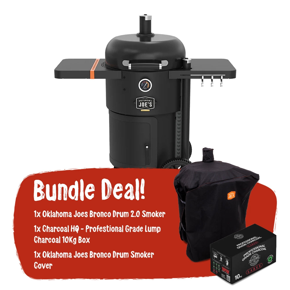 Oklahoma Joes Bronco Drum 2.0 Smoker Essentials Bundle