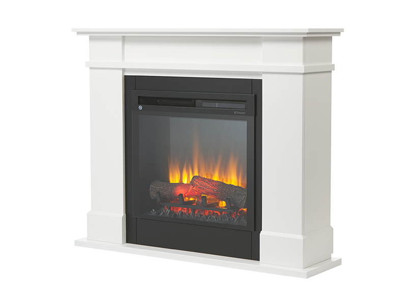 Dimplex 1.5kW Rail White Mantle with LED Firebox