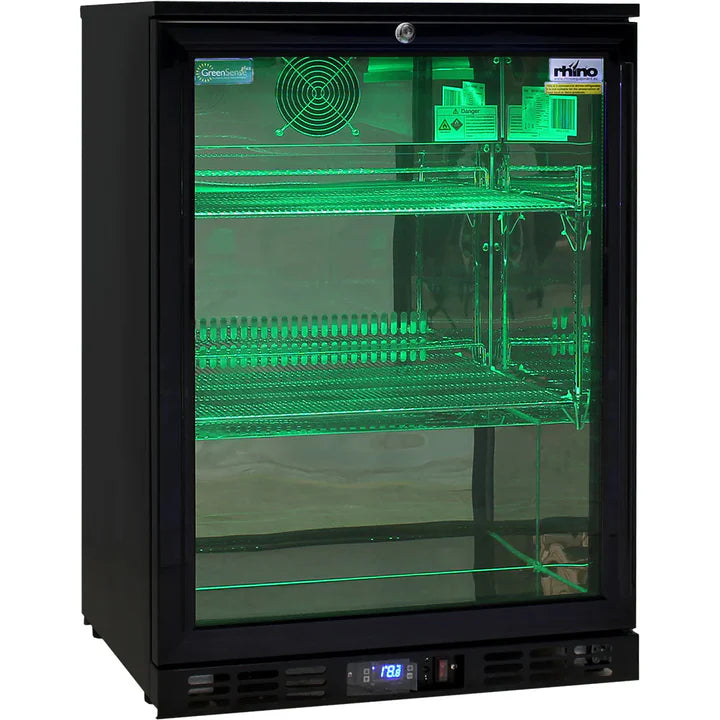 Rhino Night Club Commercial Multi Light Colored Black 1 Door Bar Fridge - SG1R-NC / SG1L-NC