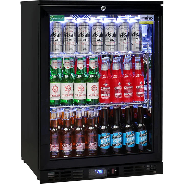 Rhino Night Club Commercial Multi Light Colored Black 1 Door Bar Fridge - SG1R-NC / SG1L-NC