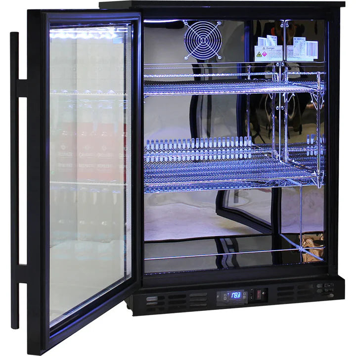 Rhino Night Club Commercial Multi Light Colored Black 1 Door Bar Fridge - SG1R-NC / SG1L-NC