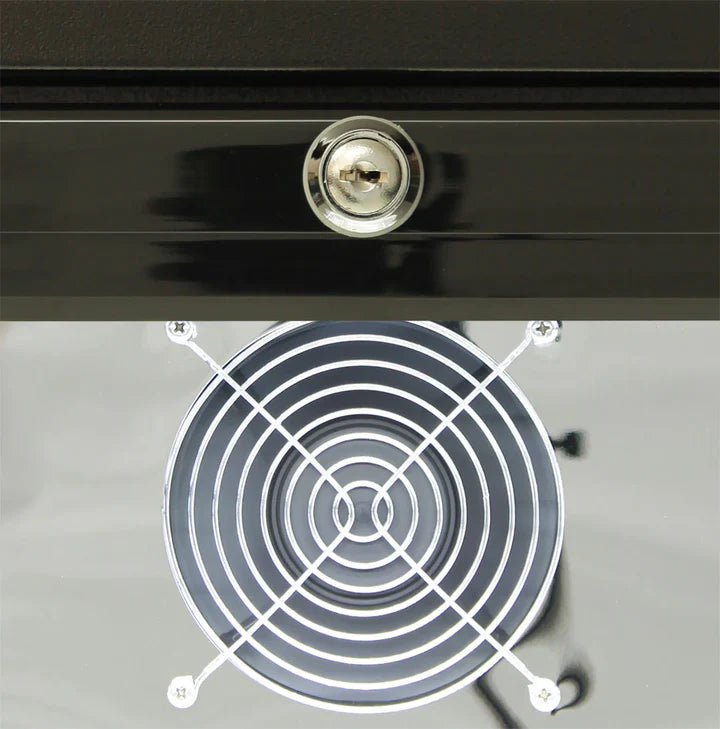Rhino Black 1 Heated Glass Door Bar Fridge With Brand Parts And Low Energy Consumption - SG1L-B-HD / SG1R-B-HD