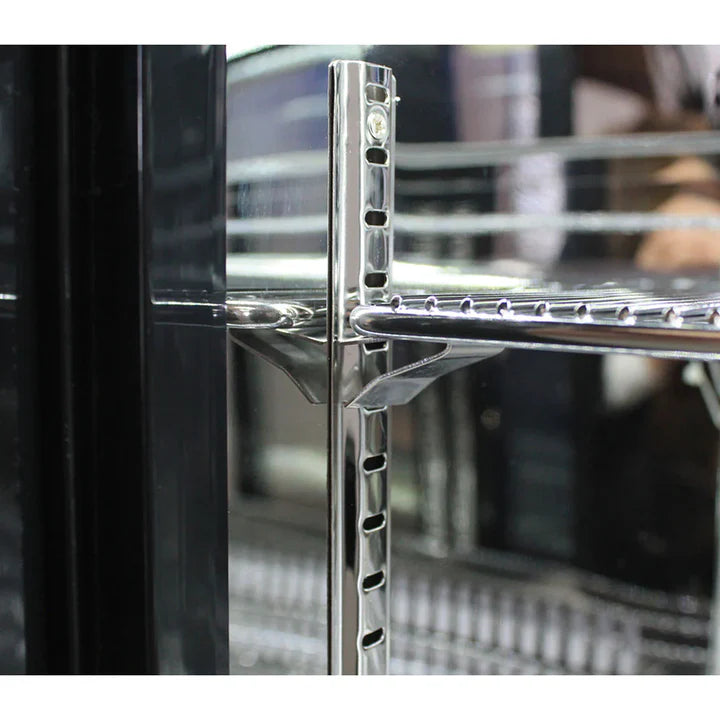 Rhino Black 1 Heated Glass Door Bar Fridge With Brand Parts And Low Energy Consumption - SG1L-B-HD / SG1R-B-HD
