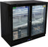 Rhino 208 Litre Black Glass Double Sliding Door Bar fridge - SG2S-B