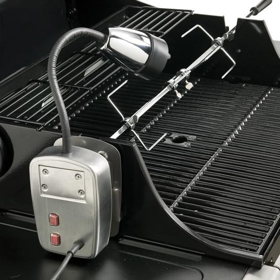GASMATE Deluxe Rotisserie Kit Stainless Steel with Light GRT5