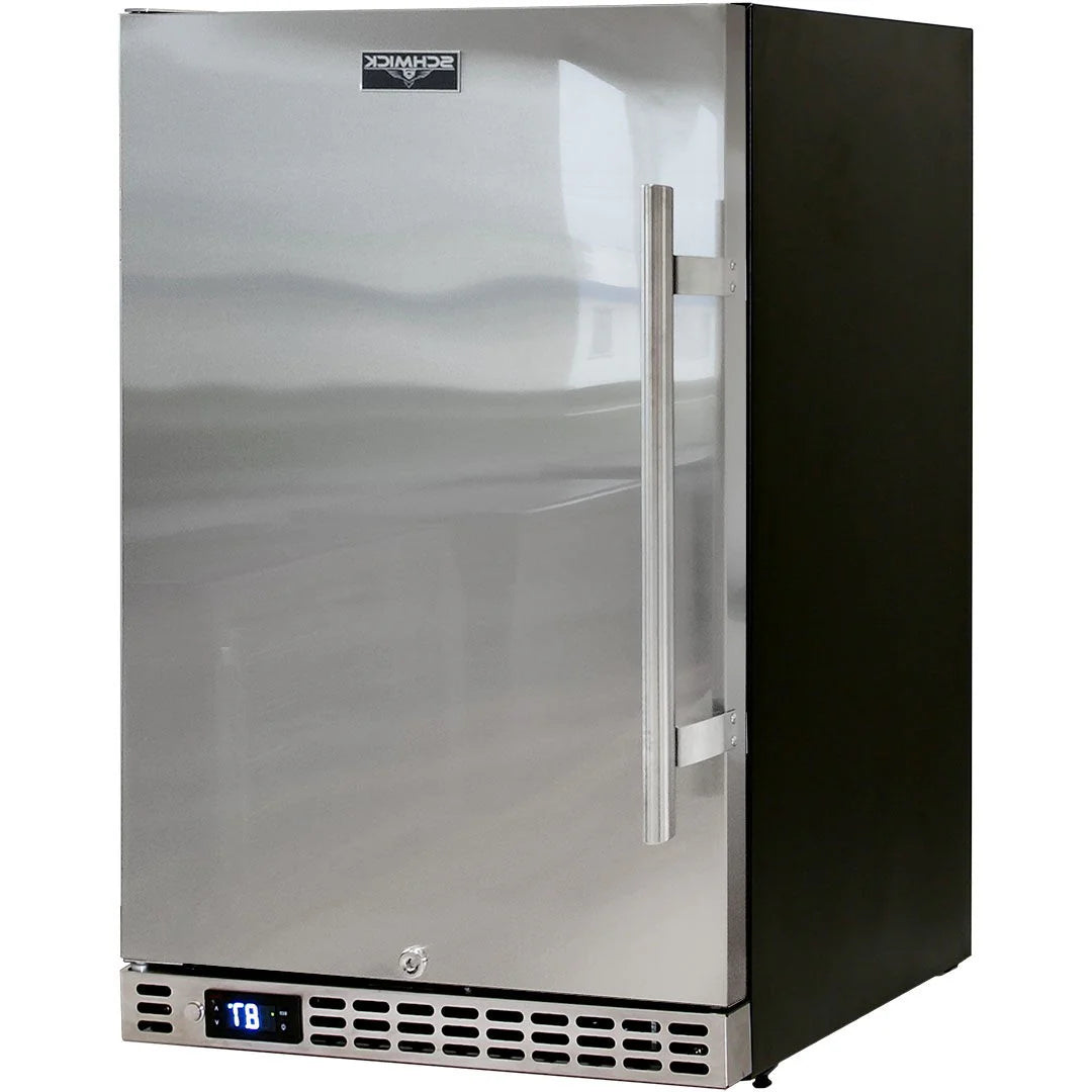 Schmick Quiet Front Venting Under Bench Stainless Steel Solid Single Door Bar Fridge - SK126-SD