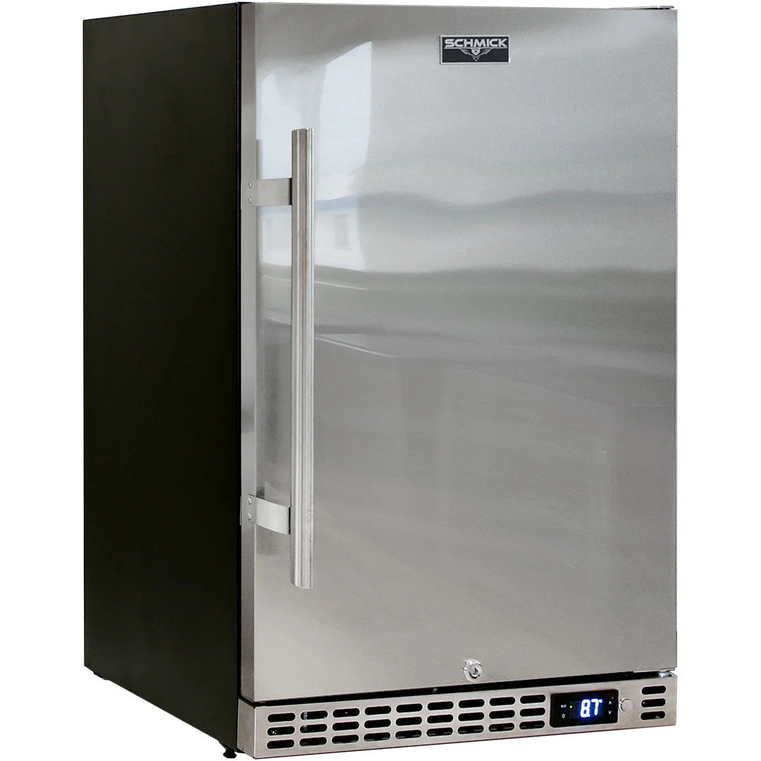 Schmick Quiet Front Venting Under Bench Stainless Steel Solid Single Door Bar Fridge - SK126-SD