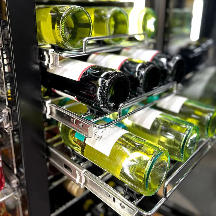 Schmick Under Bench Beer And Wine Dual Zone Stainless Steel Heated Glass Bar Fridge - SK198D-HD