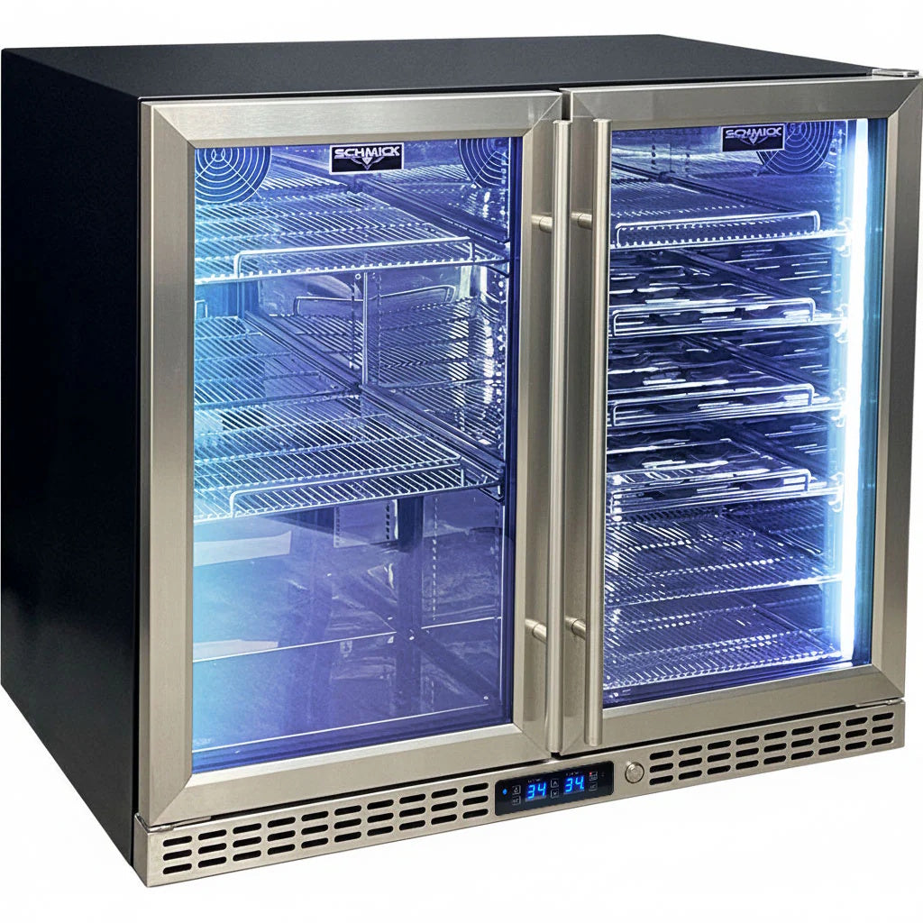 Schmick Under Bench Beer And Wine Dual Zone Bar Fridge - SK228D-HD