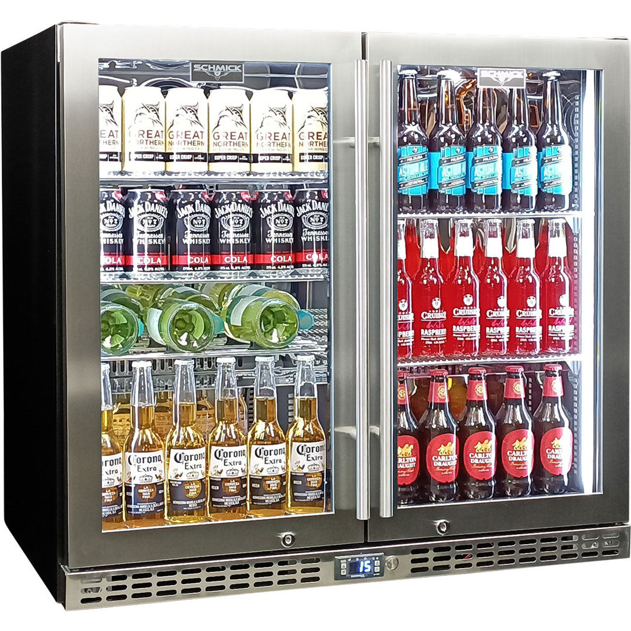 Schmick Twin Door Triple Glazed Glass Door Bar Fridge - SK246-SS