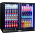 Schmick Twin Door Quiet Running Low Height Black Triple Glazed Glass Door Bar Fridge -SK206-B