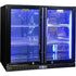 Schmick Twin Door Quiet Running Low Height Black Triple Glazed Glass Door Bar Fridge -SK206-B