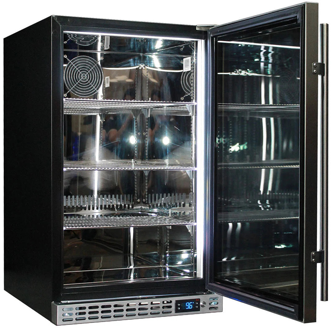 Schmick Quiet Running Front Venting Under Bench Black Glass Door Bar Fridge Heated Glass - SK126R-B-HD / SK126L-B-HD