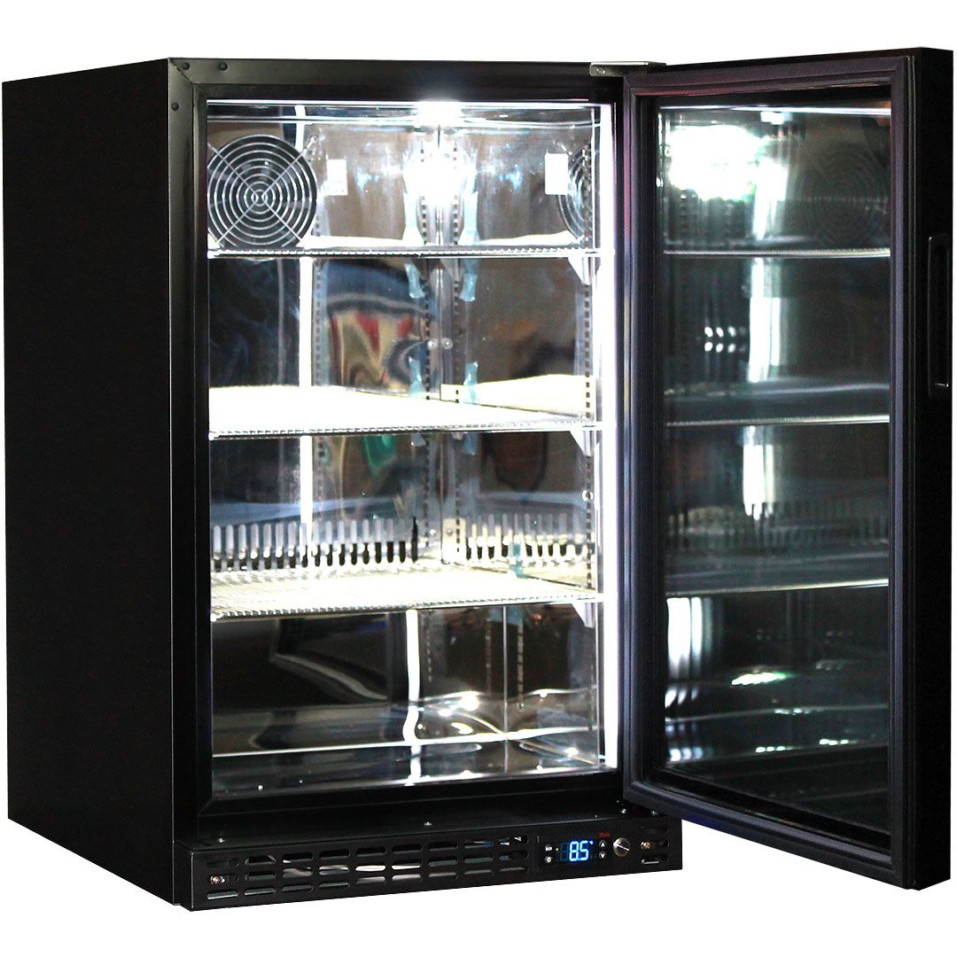 Schmick Quiet Running Front Venting Under Bench Heated Glass Door Bar Fridge Model - SK116L-B-HD / SK116R-B-HD