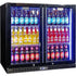 Schmick Twin Door Quiet Running Black Heated Glass Door Bar Fridge - SK246-B-HD