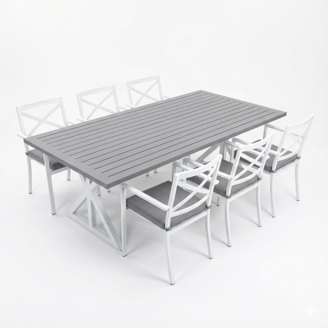 Shelta Bridgeport 7 Piece Dining Setting with 180cm Table