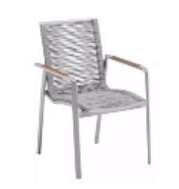 Shelta Diamond Woven Rope Back Aluminium Dining Chair - Joe's BBQs