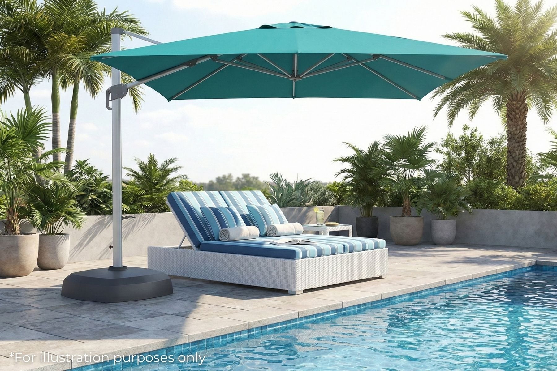 Shelta Ravello 300cm Square Olefin Cantilever Umbrella