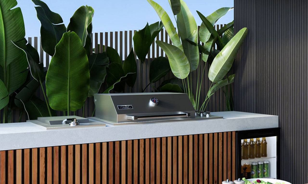 Smart 4-Burner Drop-In Gas BBQ With Slimline Hood and Drop-In Side Burner
