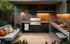 Crossray Compact 4 Burner Gas Outdoor Kitchen with Fridge