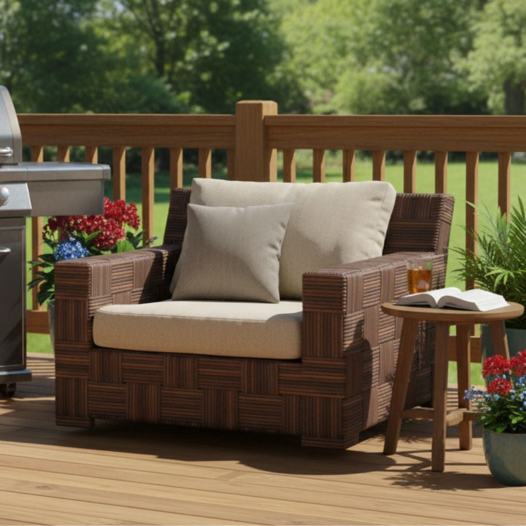 Tucker Tahiti Chocolate Wicker Arm Chair