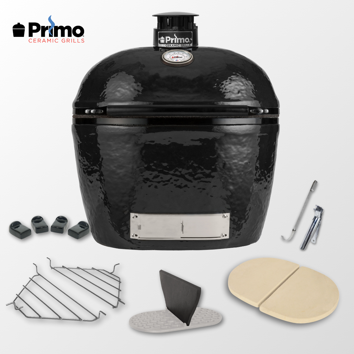 Primo Oval X-Large Charcoal Grill Built In Bundle