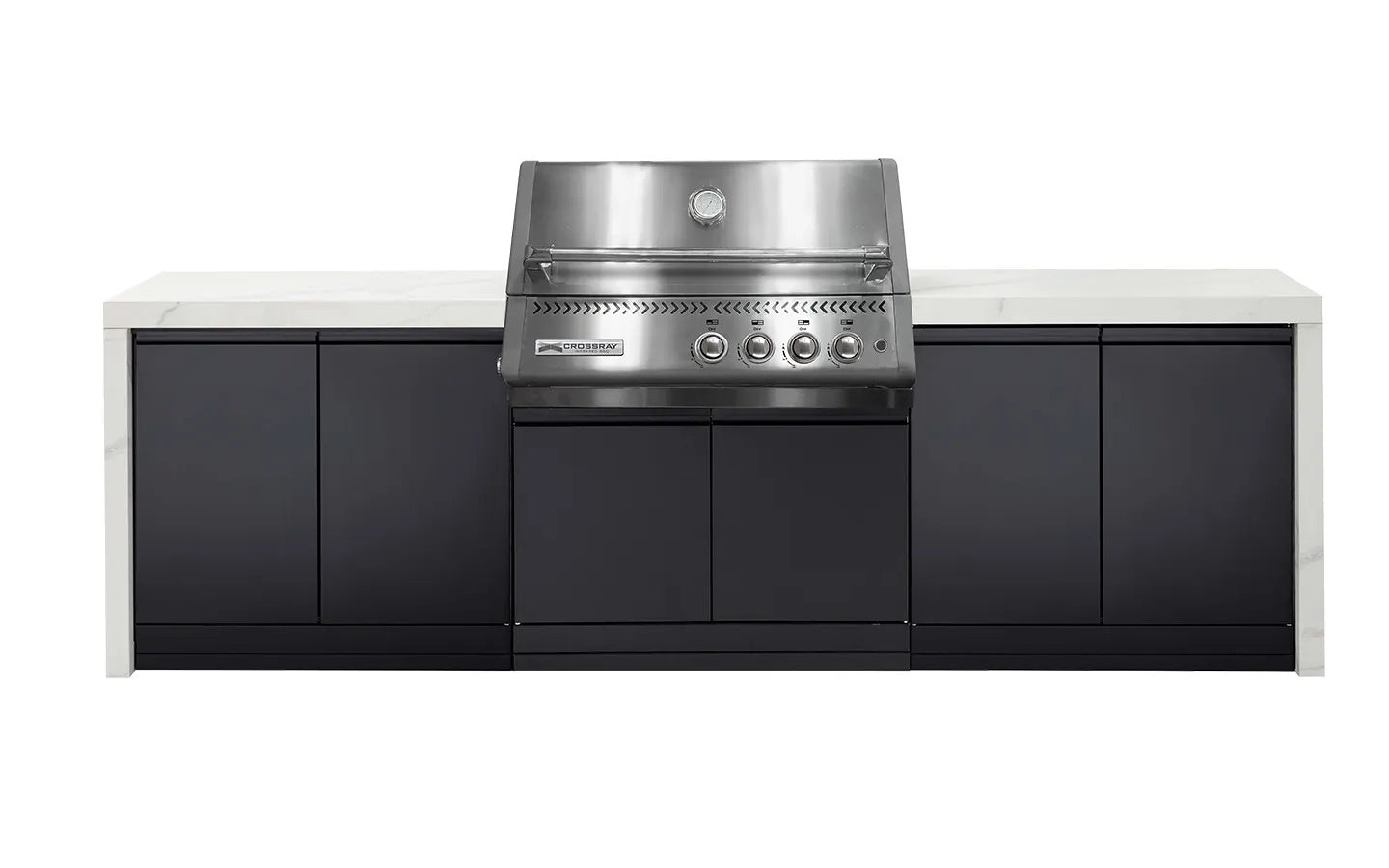 Crossray Premium Xplor White Outdoor Kitchen with 4 Burner BBQ