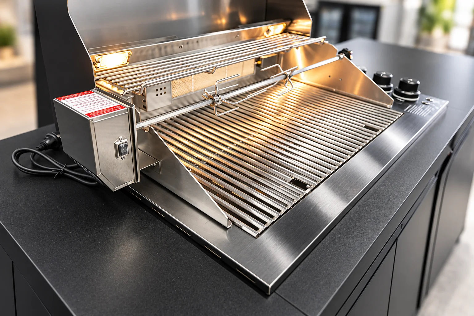 Bossworx Outdoor Kitchen with Stainless Steel 4 Burner BBQ & Fridge