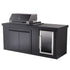 Bossworx Outdoor Kitchen with Black Stainless Steel 4 Burner BBQ & Fridge