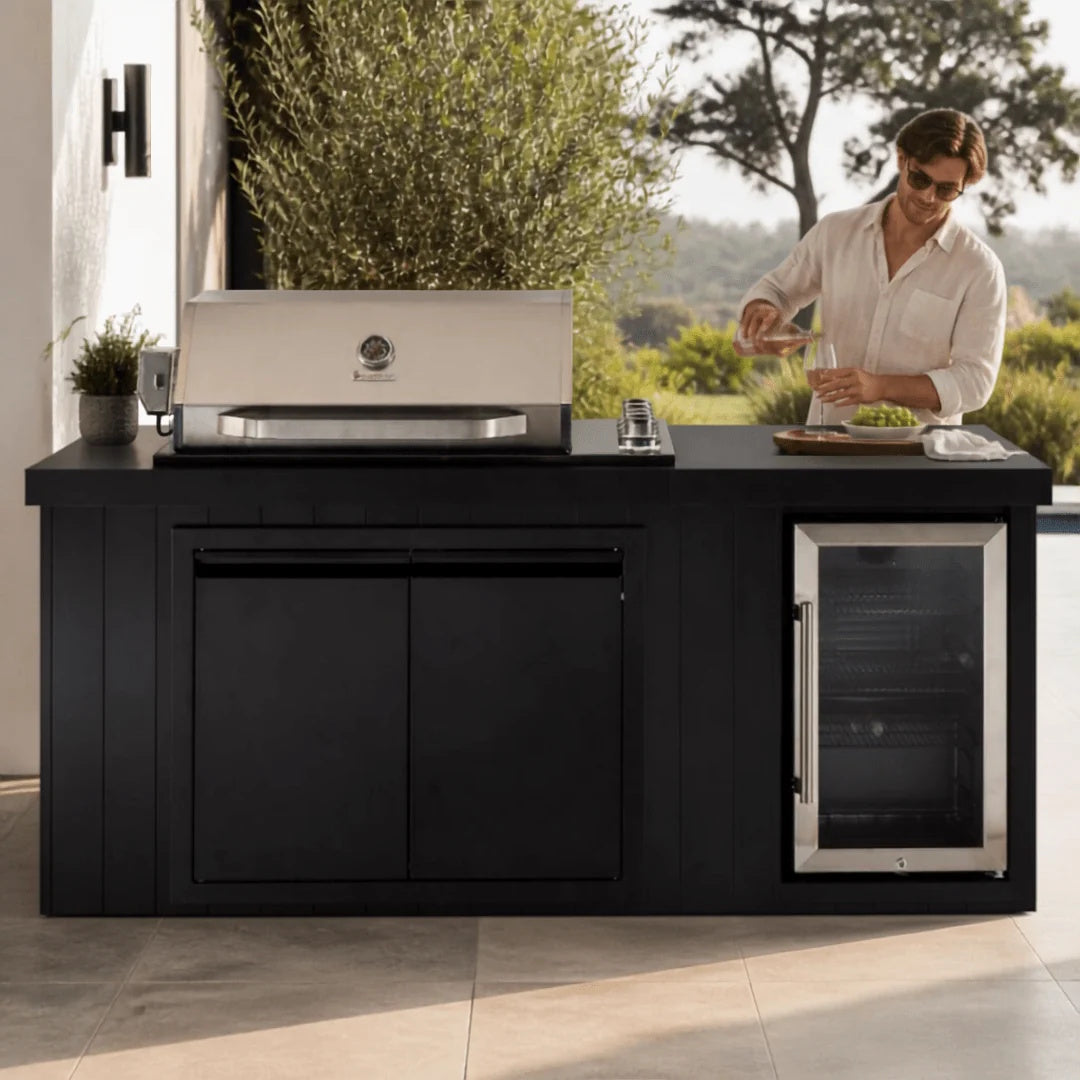 Bossworx Outdoor Kitchen with Stainless Steel 4 Burner BBQ & Fridge