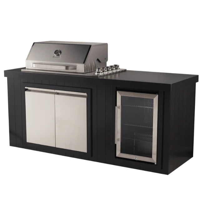 Bossworx Outdoor Kitchen with Stainless Steel 4 Burner BBQ & Fridge