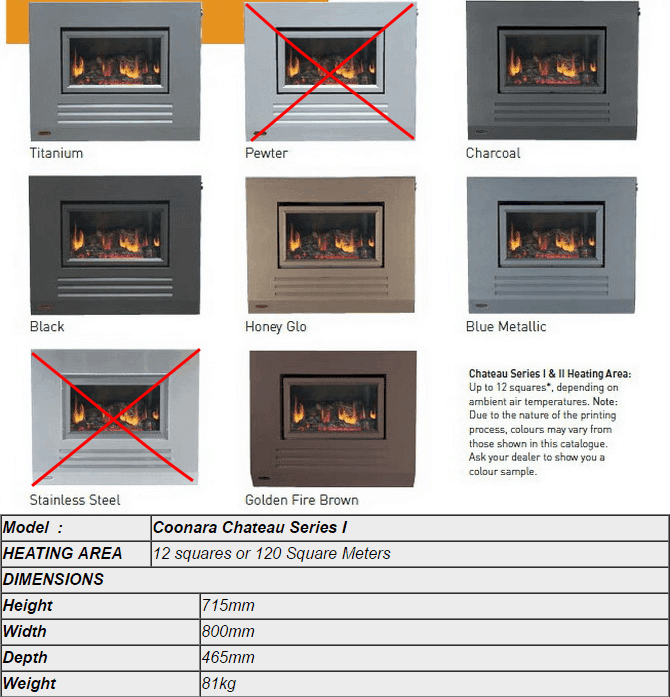 Coonara Chateau Series 1 Inbuilt Gas Heater