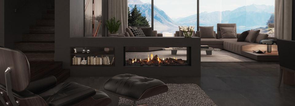 Escea DS1650 Double Sided Gas Fireplace, Heater, Glen Dimplex