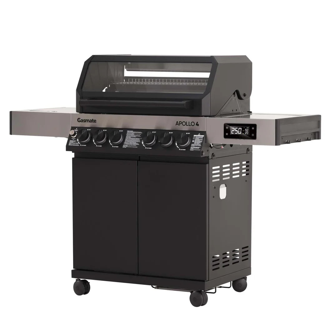 Gasmate Apollo 4B Black Hooded Gas BBQ - Including Cover