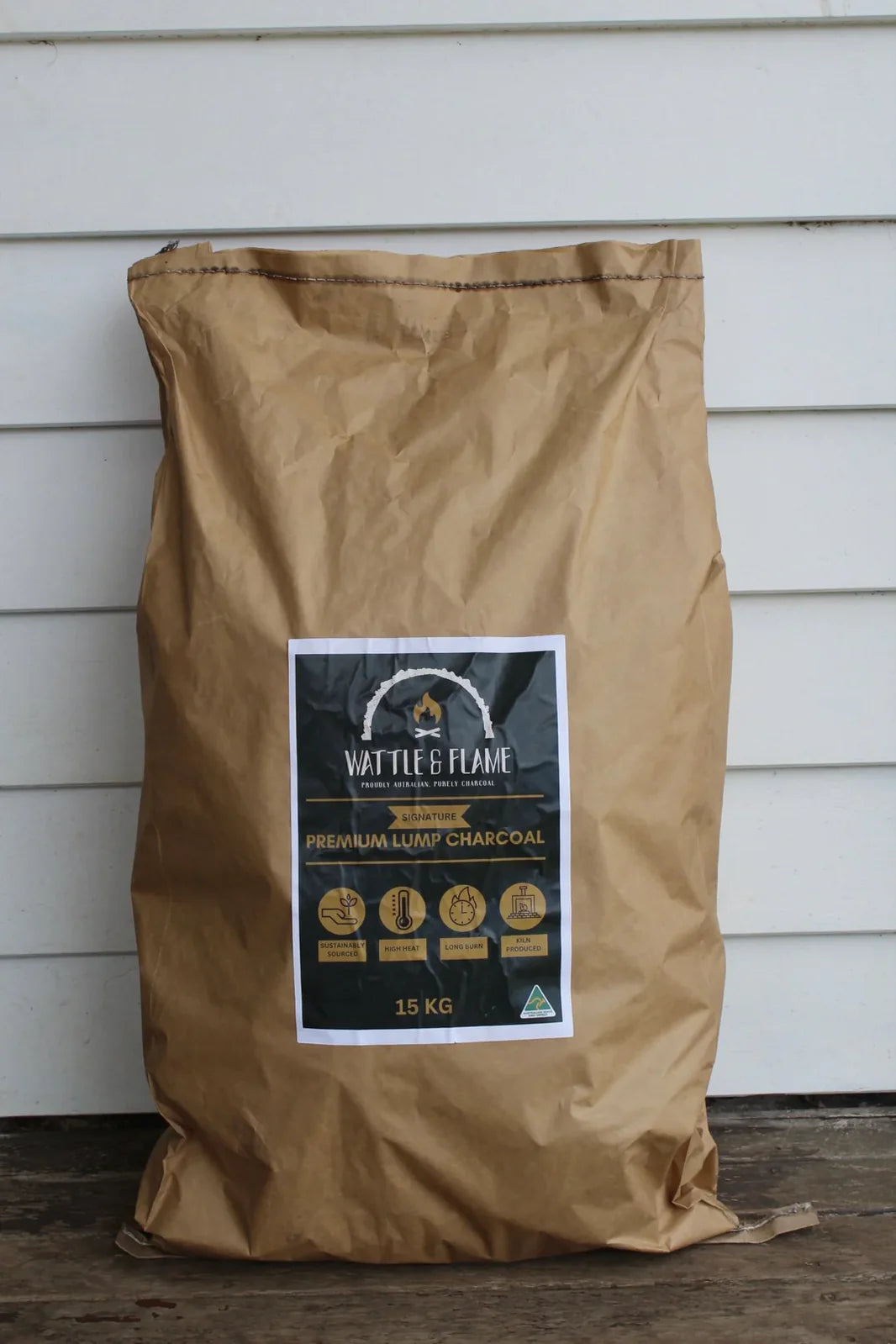 Wattle and Flame 15kg Classic Mallee Lump Charcoal (35-70mm Size)