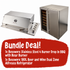 Bossworx 4 Burner Stainless Steel Drop-In BBQ & 180L Dual Zone Alfresco Fridge Bundle