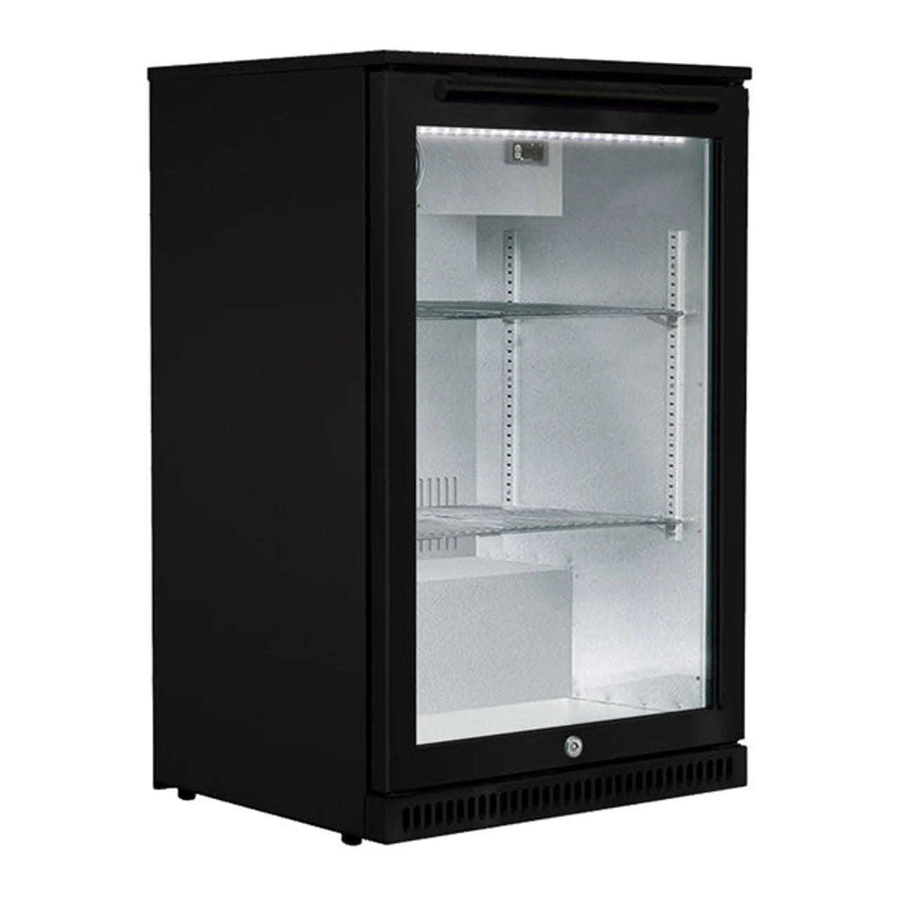 Smart 118L Outdoor Drinks Chiller With Heated Glass Door in Black