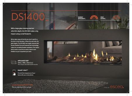 Escea DS1150 Double Sided Gas Fireplace, Heater, Glen Dimplex